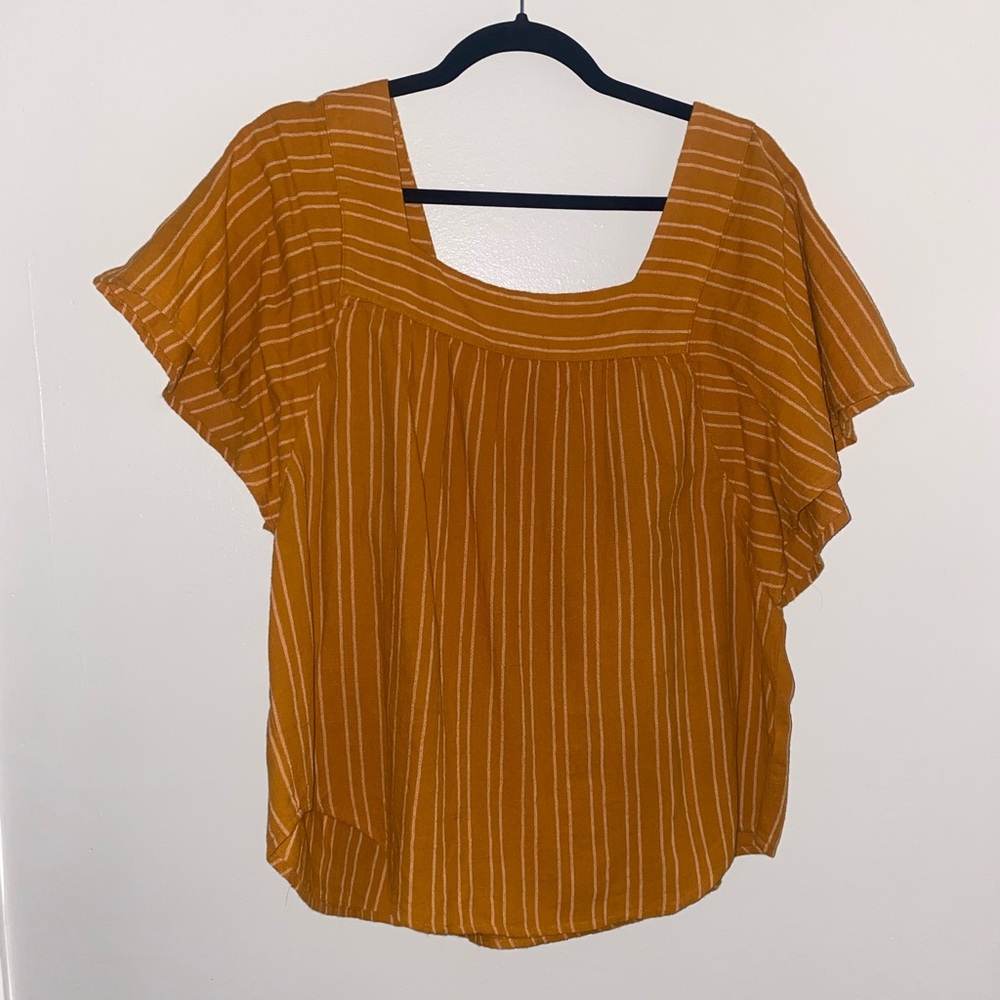 100% Cotton Sonoma Mustard Striped Blouse